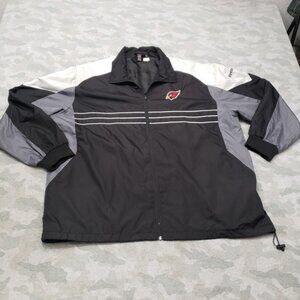 Arizona Cardinals Jacket Mens 2XL Black Windbreaker NFL Team Apparel Full Zip